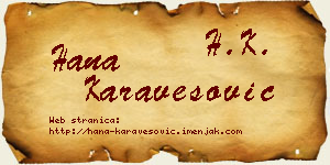 Hana Karavesović vizit kartica